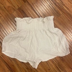 Skylar & Madison loose white shorts.